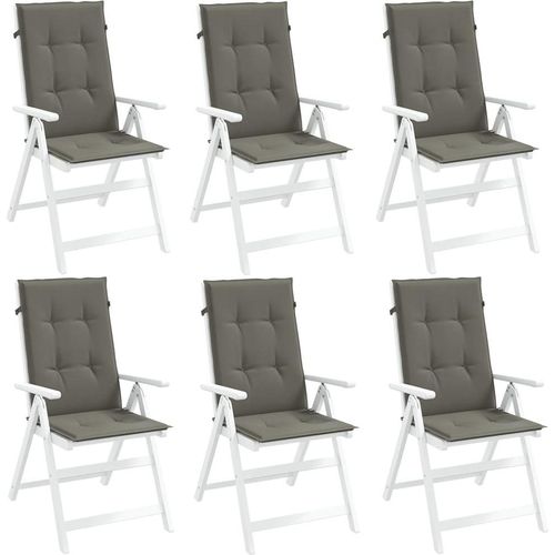 Hochlehner-Auflagen 6 Stk. Melange Dunkelgrau 120x50x4 cm Stoff