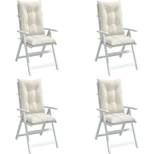 Hochlehner-Auflagen 4 Stk. Melange Creme 120x50x7 cm Stoff