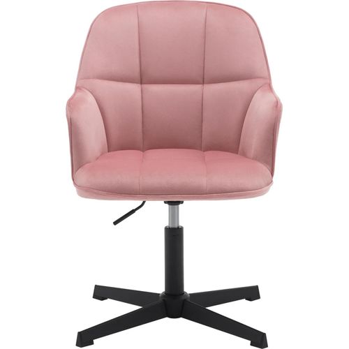 Bukkitbow - drehbarer Bürostuhl - ergonomischer Bürostuhl - Samt-Velours-Stuhl mit Metallgestell - Rosa