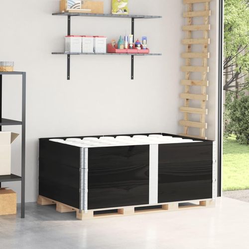 Paletten-Aufsatzrahmen 3 Stk. Schwarz 150x100 Massivholz Kiefer, Gartenmöbel-Sets 2024 Neu