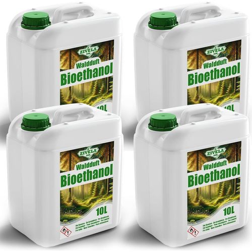 Bioethanol 96,6% 40L |Alkohol Waldduft 96,6% 4x10L | Bioethanol für Kamin, Tischkamin, Bioethanol Kamin | Bioethanol Waldduft | Saubere Verbrennu