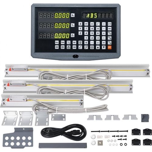 Digitalanzeige - 3-Achsen-Linearskala DRO - Stützstift - Messerhalter Platte - Gehäuse - Uhr - Stromkabel Halter - Uhr Münze - Schmetterling Schraube - Deckel Lineal - 250, 500, 600 mm.
