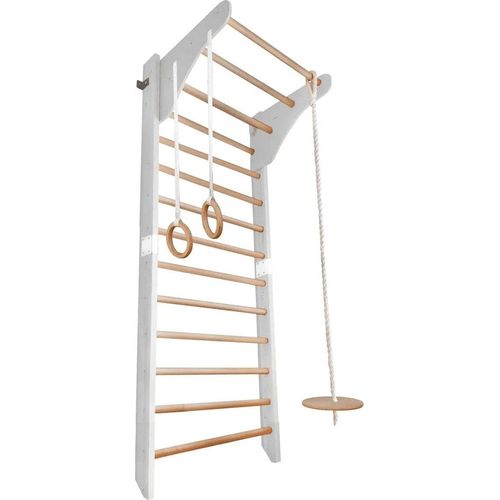 Sprossenwand aus Holz Kinder Wood Gymnastikleiter (weiß-holz) EU