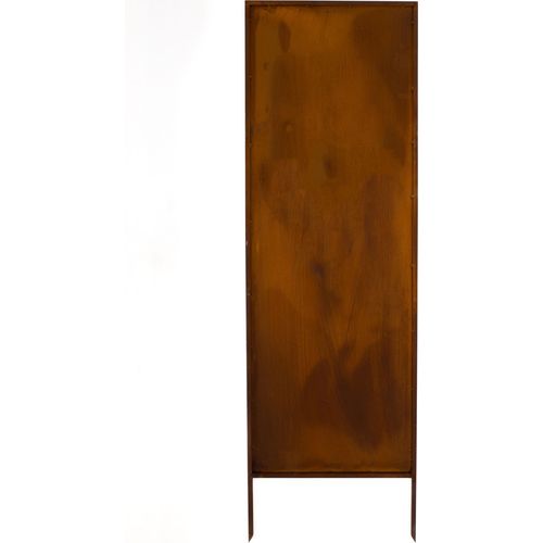 Sichtschutz Metall - 160 cm x 50 cm - Edelrost - Rostoptik Sichtschutz für Garten - Sichtschutzelement - Sichtschutzwand - Gartendekoration Zaun Rost