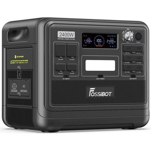 FOSSiBOT F2400 Tragbare 2400W(4800W Peak) Powerstation 2048Wh Solargenerator,3X AC Ausgängen 230V AC/DC/USB C/QC3.0 Mobiler Stromgenerator mit USV