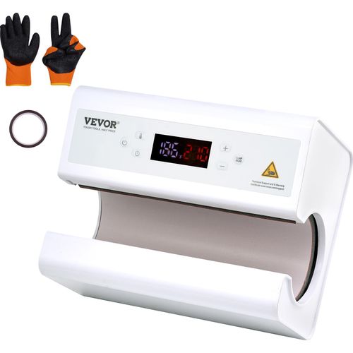 VEVOR automatische Hitzepresse, Tassen Hitzepresse für 325 bis 887 ml Sublimationsbecher, Tumbler-Presse mit Klebeband und Handschuh, Temperatur- und Zeiteinstellung, für Becher, Tassen, Weiß