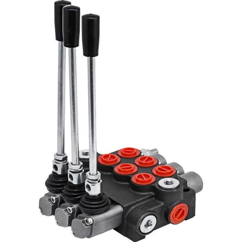 Handhebelventil 3-Bank Hydraulikventil - Hydraulische Ventil, verstellbar 11GPM - 14,6 lb - Hydraulik-Steuergerät für Landwirtschaft und Baumaschinen