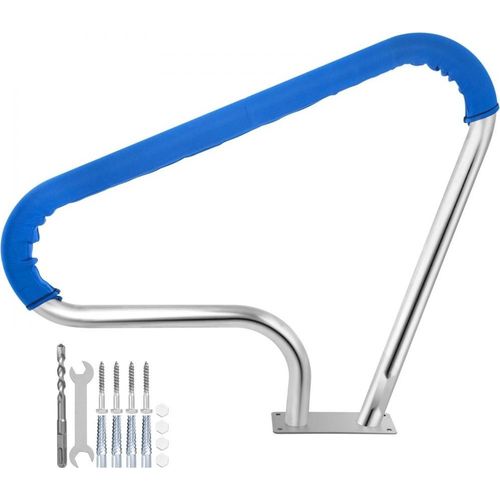 Schwimmbad-Handlauf Edelstahl 98,9x81,3 cm - Pool Haltegriff 113 kg - Tragbare Einstiegshilfe Pool 4,8 cm - Kurven-Design mit Griffabdeckung - Schwimmbäder Schräglagen Spa Wasserpark