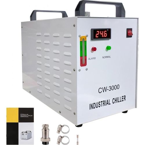 Industrieller Wasserkühler - CW-3000AG CO2 Laser Rohrkühler - 9 L Wasserkühler 50 W 220 V - Zum Kühlen von CO2-Glaslaserröhre 10L / Min.