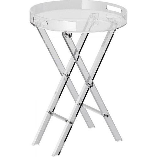 Acryl-Klapp-Tisch mit Tablett, 40 x 58 cm - Acryl-Beistelltisch mit klappbarem X-Bein - Couchtisch für Wohnzimmer und Schlafzimmer - Kaffee-, Getränke-, Essen- und Snack-Beistelltisch.