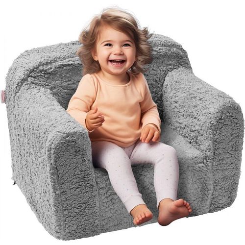 Kinderparadies - Kuschelsofa Kindermöbel, Spielsessel für Jungen und Mädchen - Sofabett für Kinderzimmer - Grau, 460x635x520 mm, 20 kg 25D Schwamm.