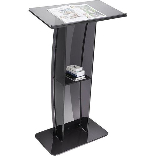 Rednerpult-Stehpult - Mit Breiter Lesefläche und Aufbewahrungsregal - Stehschreibtisch für Kirche, Schule und Büro - Schwarzes Podium mit 30 kg Tragfähigkeit - 685x330x1198 mm.