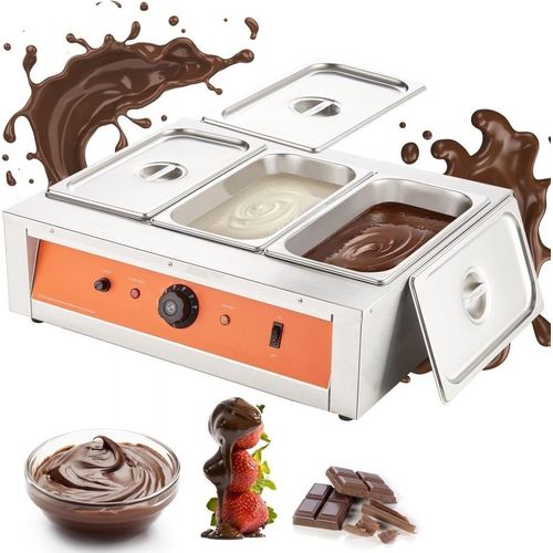 Schokolade Schmelztiegel - Elektrische Schokoladen Schmelzgerät 1500 W - Edelstahl Schmelztiegel - 3 x 3,3 L Schokolade Schmelzmaschine - Topf
