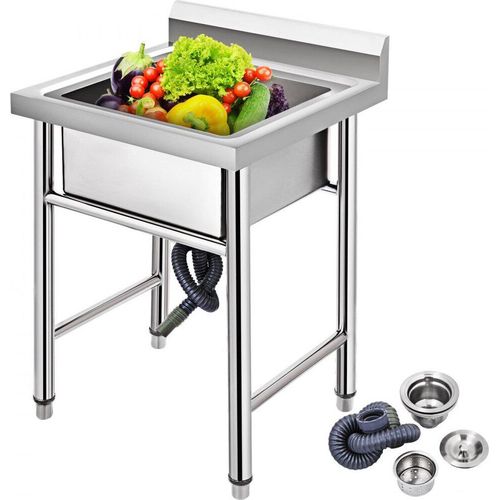 - Edelstahl Spülbecken 44,45'' x 41,91'' x 25,4'' cm - Rostfrei - Küchen Organizer - Camping Spülbecken - Ordnungshelfer