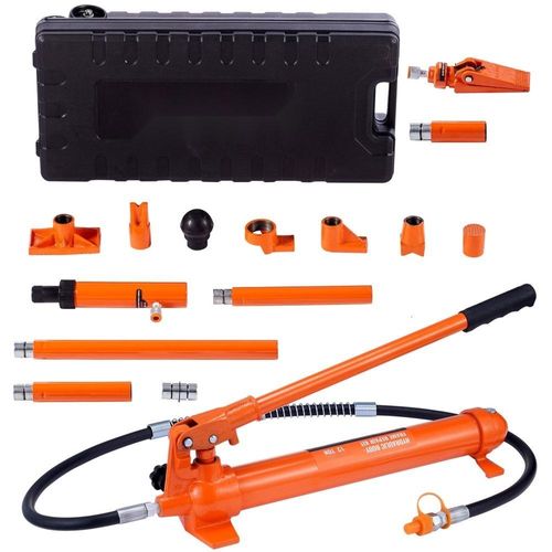 Hydraulischer Wagenheber Luftpumpe 12 t - Lufthydraulischer Heber - 135 mm Hub Rot - inkl. 100 / 195 / 300 / 500 mm Verlängerungsstange - Elektrostatisches Pulversprühen Autoreparatur Werkstatt