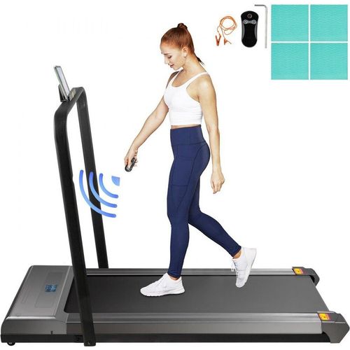 Laufband für den Schreibtisch - Silber, Klappbares Laufband mit 100 kg - Kompaktes Lauftraining - Handlauf für Büro und Zuhause - Professionelles Heimtrainerlaufband.