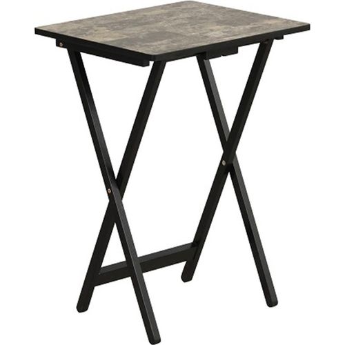 KOMFOTTEU 4er Set klappbare Gartentische, rechteckige Couchtische mit Metallgestell, Balkontische mit 30kg belastbar, Campingtische für Terrasse, Veranda, 48x40x67,5cm