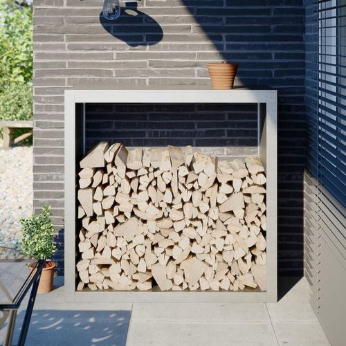 Brennholzregal 100x40x100 cm Edelstahl, Kaminholzregale 2024 Neu DesignMöbel