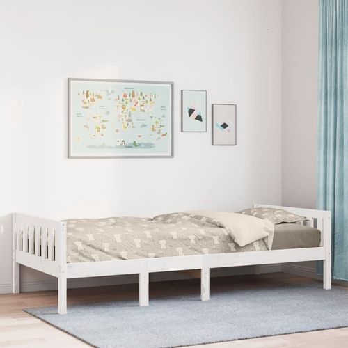 Kinderbett ohne Matratze Weiß 75x190 cm Massivholz Kiefer, Klassische Betten 2024 Neu DesignMöbel