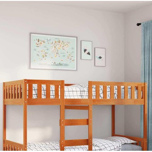 Kinderbett ohne Matratze Wachsbraun 80x200 cm Massivholz Kiefer, Klassische Betten 2024 Neu DesignMöbel