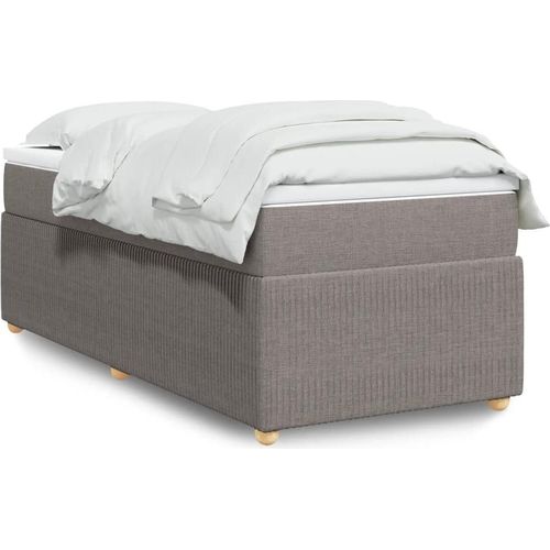 Boxspringbett mit Matratze Taupe 80x200 cm Stoff