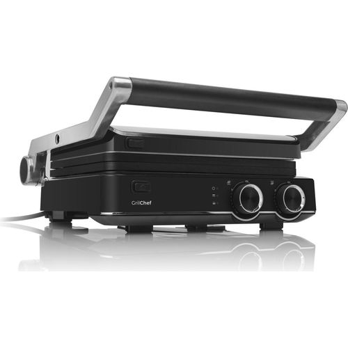 ETA Kontaktgrill Grilchef I Auffangschale I 2000 W Antihaft I Platten getrennt regelbar I 160-220°C I 5 Stufen I Isolierter Griff I Edelstahl I Grill