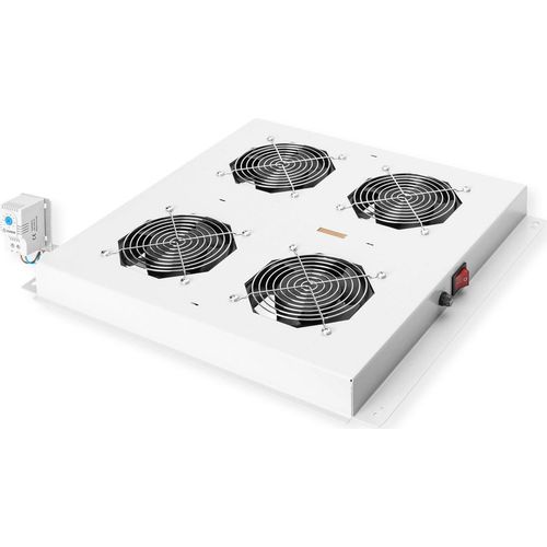 ROLINE 19-Zoll Dachlüftereinheit 4 Lüfter, Thermostat , grau