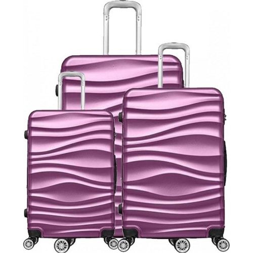 Reisekoffer Koffer 3 tlg Hartschale Trolley Set Kofferset Handgepäck Gepäck Reisetasche ABS-04 Lila