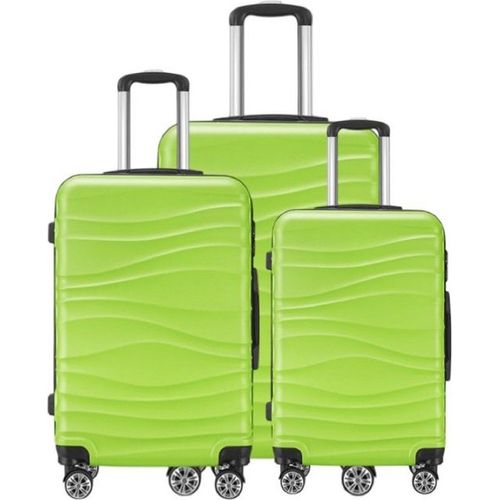Reisekoffer Koffer 3 tlg Hartschale Trolley Set Kofferset Handgepäck Gepäck Reisetasche ABS-04 Hellgrün