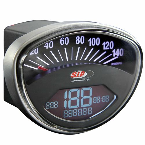 SIP 2.0 Geschwindigkeitsmesser/Drehzahlmesser Digital/Analog Schwarz mit 20 Funktionen