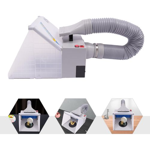 Modell-Lackierwerkbank, Spritzlackierwerkbank, Spritzlackierwerkbank mit LED-Lichtleisten, Grau