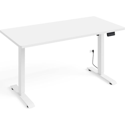 Höhenverstellbarer Schreibtisch Elektrisch BIMOTION 1S 140x70x2,5 cm WEIßER RAHMEN/WEIß MATT
