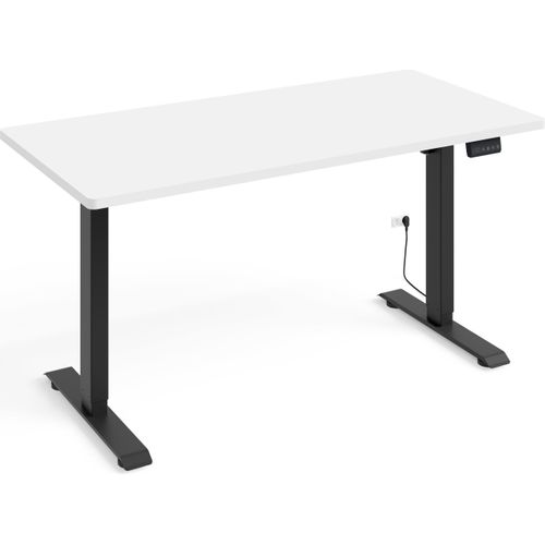 Höhenverstellbarer Schreibtisch Elektrisch BIMOTION 1S 140x70x2,5 cm SCHWARZER RAHMEN/WEIß MATT
