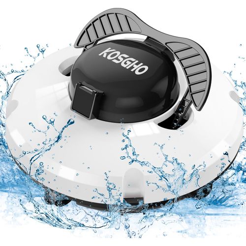 Kabelloser Roboter-Poolreiniger, IPX8, wasserdicht, Dual-Motor, starke Saugkraft, selbstparkend, 120 Minuten Laufzeit, automatischer Poolstaubsauger fuer oberirdische, in den Boden eingelassene Schwimmbaeder bis zu 1076 Quadratfuss