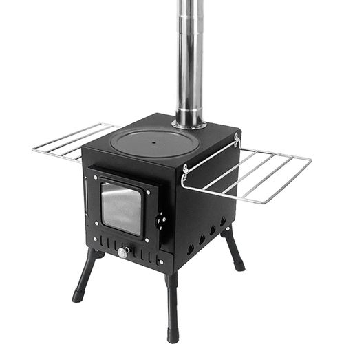 Holzofen f¹r Camping im Freien, Brennholzofen, Edelstahl, faltbarer Heizer mit Zeltfeuer, Fenster, Terrassenkamin, Kochen am Lagerfeuer, ideal f¹r Picknicks