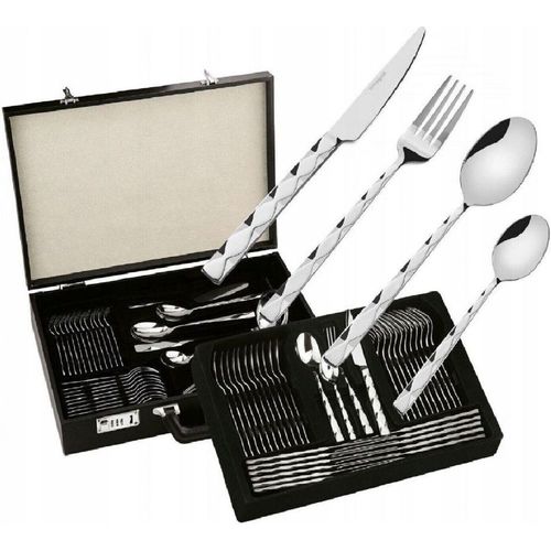 Besteckset 12 Personen im Koffer 72-teilig Diamond Edelstahl Hoher Glanz 10941
