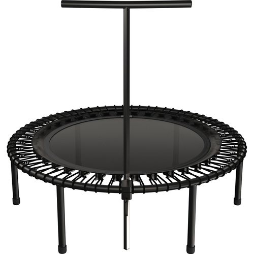 bellicon Fitness Trampolin 112cm (Schwarz) mit Seilring-Federung bis 90kg (Medium) | Praktische Klappbeine & T-Stange| Dreiteiliger Rahmen | Germany