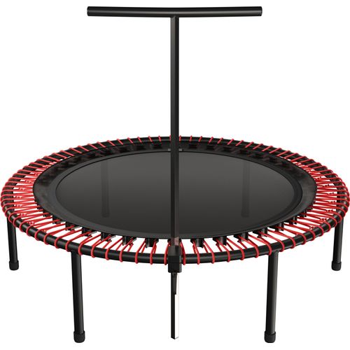 bellicon Fitness Trampolin 125cm (Rot) mit Seilring-Federung bis 90kg (Medium) | Stabile Schraubbeine & T-Stange | Dreiteiliger Rahmen | Germany