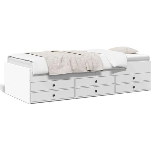 Tagesbett mit Schubladen ohne Matratze Weiß 75x190 cm