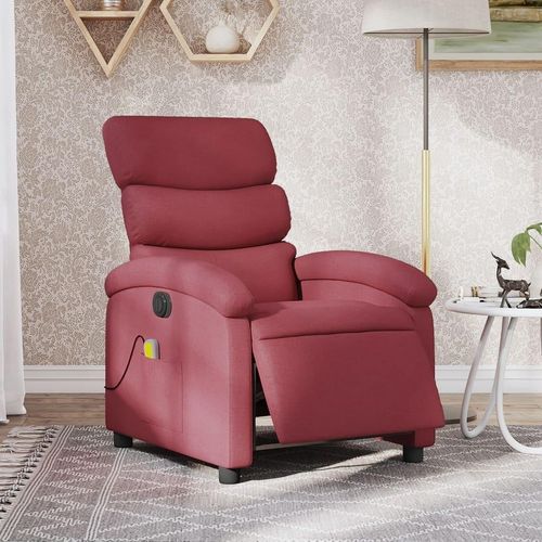 Massagesessel Elektrisch Weinrot Stoff , Klassische Sessel 2024 Neu