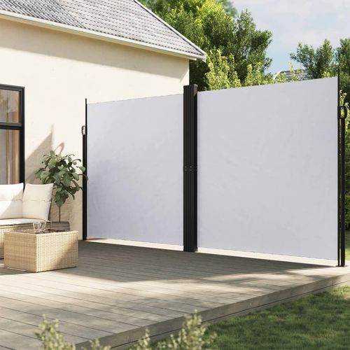 Eleganten-Stil Seitenmarkise Ausziehbar Weiß 220x600 cm Sonnenschirme DE788199