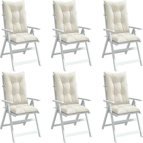 Hochlehner-Auflagen 6 Stk. Melange Creme 120x50x7 cm Stoff