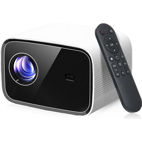 1080P-Projektor WiFi BT5.0 Android 12-System-Filmprojektor 4K-Unterstuetzung mit 300-Zoll-Bildschirmspiegeltechnik Eingebauter Lautsprecher Automatische Trapezkorrektur mit vollstaendig versiegelter Engine-Unterstuetzung TV-Box Computer-Flash-Disk fuer Heimkino-Mediaplayer-Unterhaltung Tragbar mit Fernbedienung