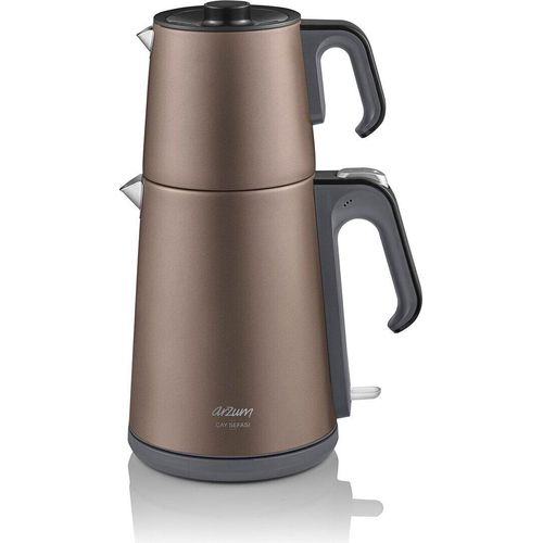 Arzum AR3080 Teebecher Teemaschine, Edelstahl, Wasserkocher 1,8l Braun