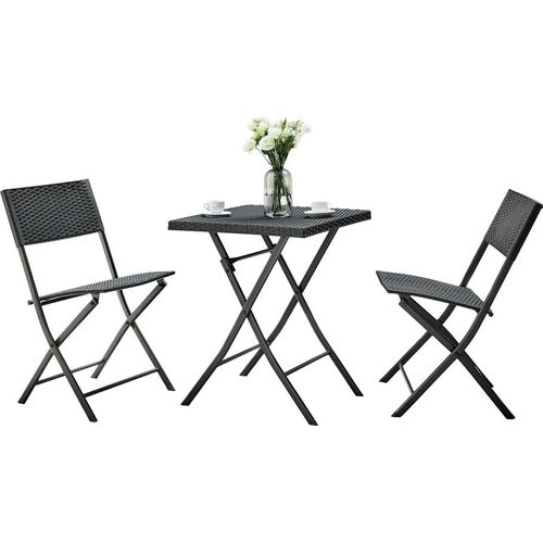 Kondela Gartenset aus künstlichem Rattan Faruk – schwarz