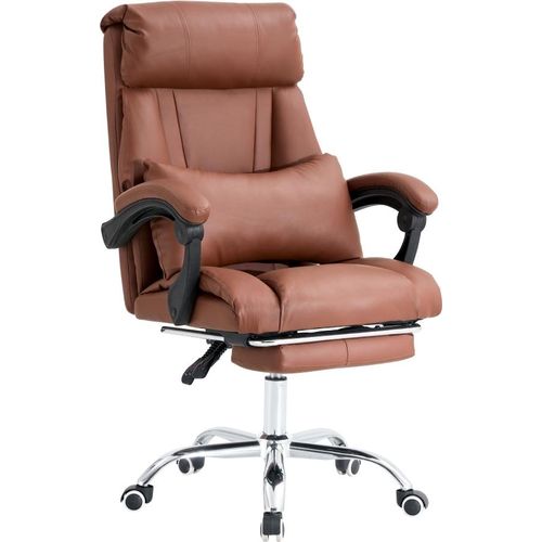 Kondela Darton Bürostuhl mit Fußhocker – Braun / Chrom