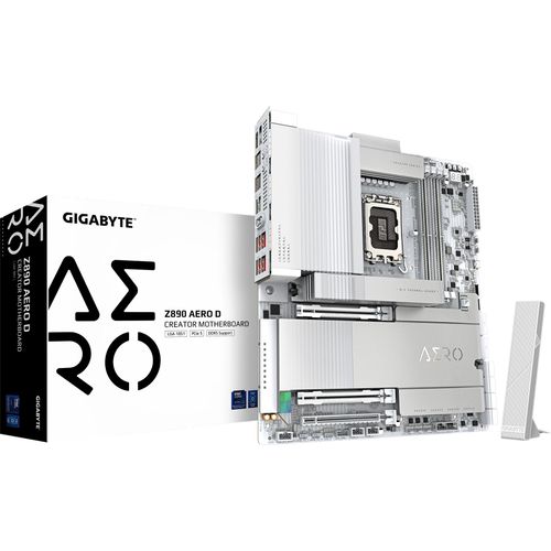 Gigabyte Z890 AERO D - Motherboard - ATX - LGA1851-Sockel - Z890 Chipsatz - USB 3.2 Gen 2, USB 3.2 Gen 1, USB4 - 2 x 2.5 Gigabit LAN, Bluetooth, Wi-Fi 7 - Onboard-Grafik (CPU erforderlich)