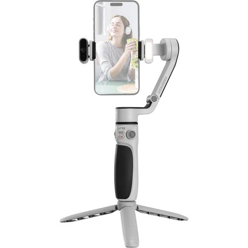 ZHIYUN CQ5 COMBO Faltbarer ausziehbarer 3-Achsen-Gimbal-Stabilisator fuer Telefon-Vlog-Gimbal Sprach- und Gestensteuerung Al-Tracking mit magnetischem AI-Modul LED-Fuelllicht Mini-Stativersatz fuer iPhone 16/15/14/13/12 Android-Telefone