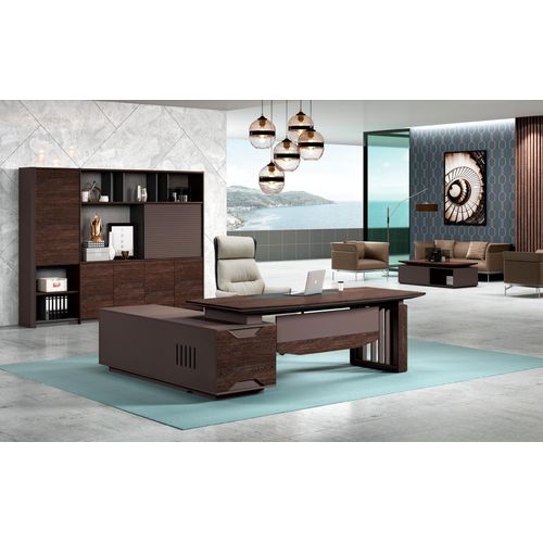 Arbeitstisch Bürotisch Schreibtisch Büromöbel Büro Tisch Holz Braun
