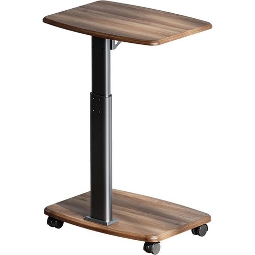 Computertisch f¹r kleine R?ume, kompakter Hubtisch, Schreibtisch mit R?dern, doppellagig, h?henverstellbar und mobiler Aufbewahrung f¹r kleine R?ume im Homeoffice